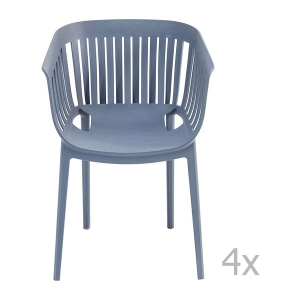 4 pilkų valgomojo kėdžių rinkinys Kare Design Gate