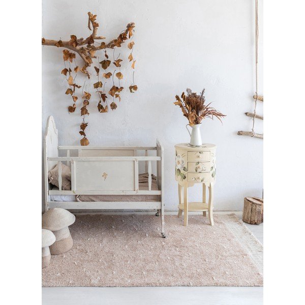 Skalbiamas/rankų darbo iš medvilnės kilimas smėlio spalvos 140x200 cm Woods Symphony Linen – Lorena Canals-image-1