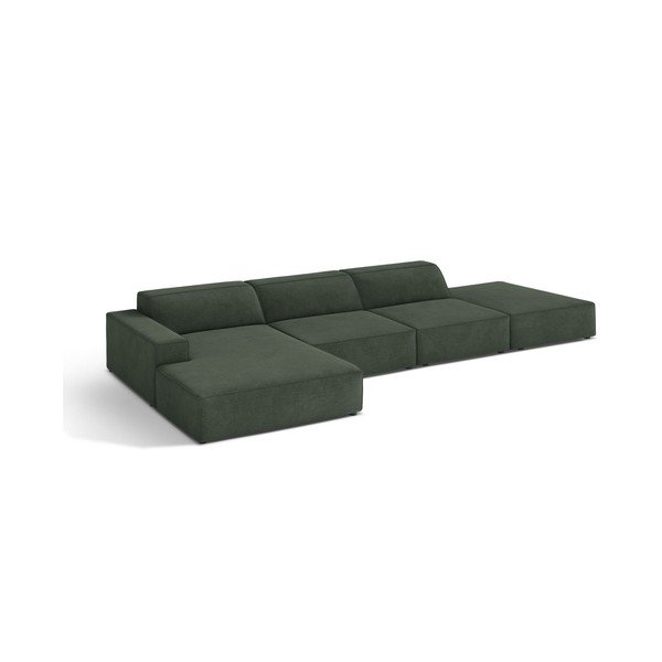 Smaragdinės spalvos modulinė kampinė sofa (su kairiuoju kampu/su gultu) Jodie – Micadoni -image-1