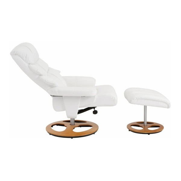 Baltos spalvos fotelio su otomanu komplektas "Støraa Tony-image-2