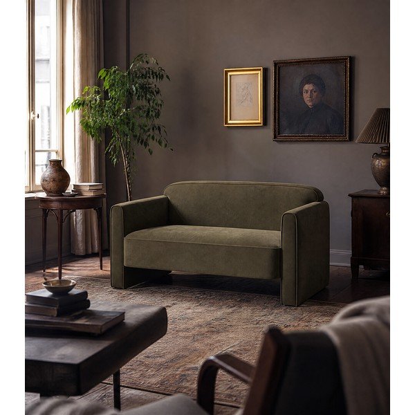 Žalios spalvos iš velveto sofa 140 cm Abby – Micadoni -image-4