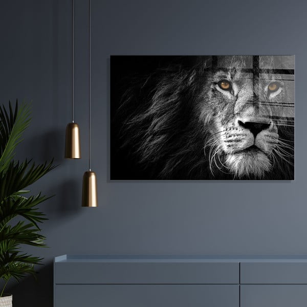 Paveikslas ant stiklo 70x50 cm Lion - Wallity-image-1