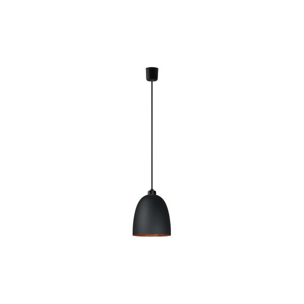 Juodas lubinis šviestuvas su vario spalvos detalėmis "Sotto Luce Awa Elementary", ⌀ 17 cm