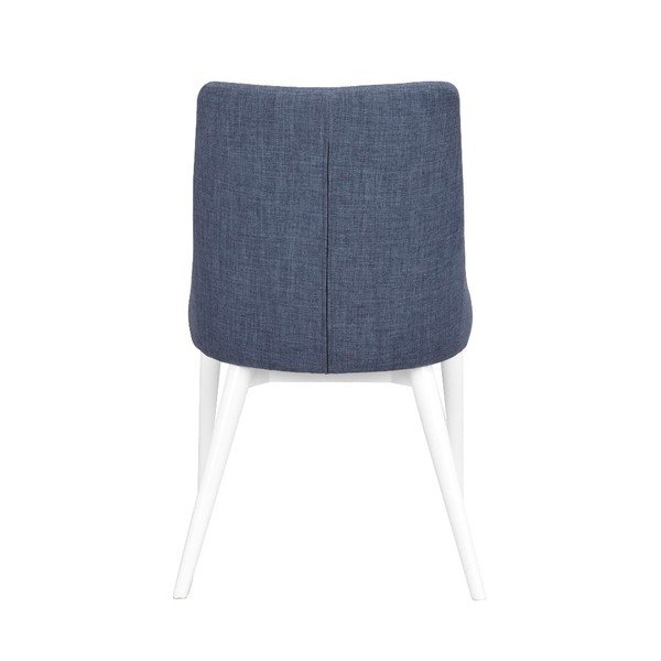 Mėlyna minkšta valgomojo kėdė su baltomis kojomis "Rowico Bea-image-3