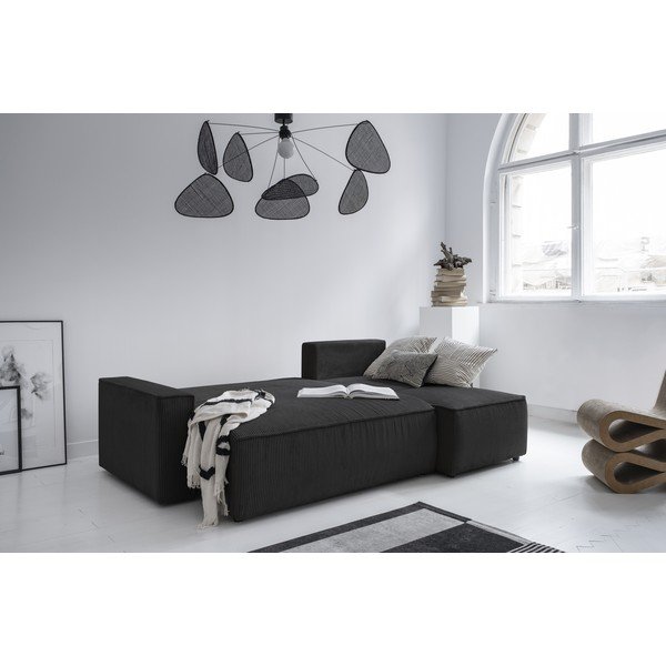 Iš kordinio velveto sulankstoma kampinė sofa antracito spalvos (kintama) Brave Dave – Miuform-image-3