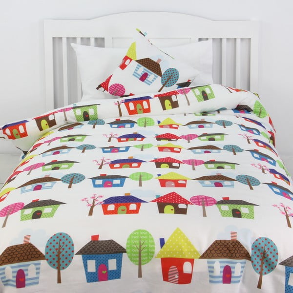 "Happy Homes" antklodės užvalkalas ir pagalvė 140x200 cm-image-1