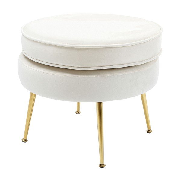 Taburetė baltos spalvos iš velveto Water Lily – Kare Design