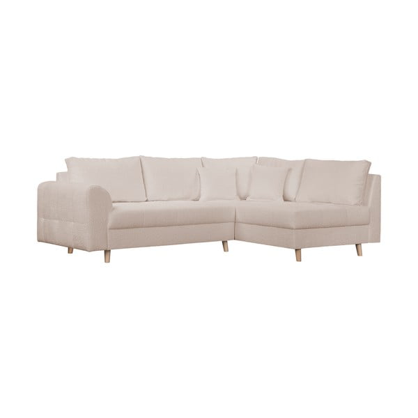 Kampinė sofa smėlio spalvos iš boucle (su dešiniuoju kampu) Ariella – Ropez-image-2
