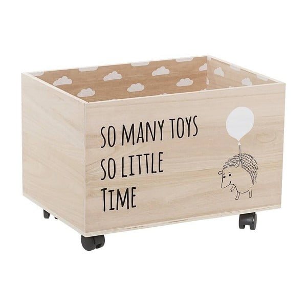 Žaislų ant ratukų laikymo dėžė iš medžio paulovnijos "Bloomingville" laikymo dėžė