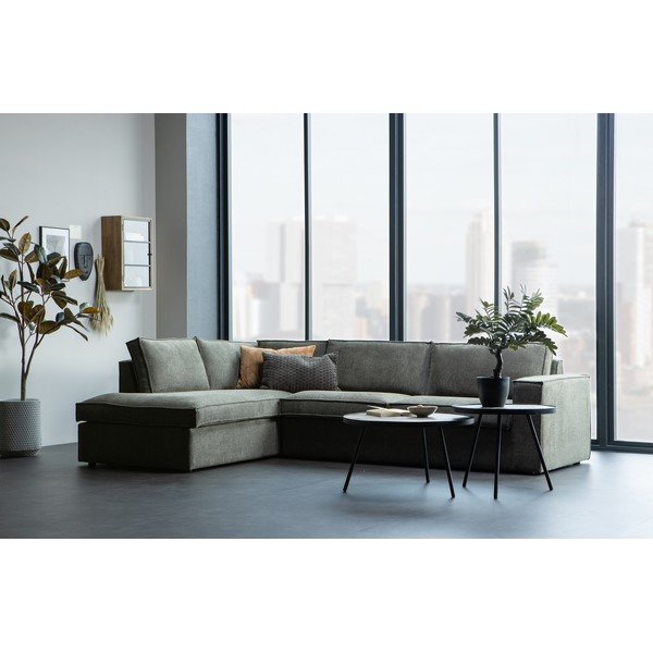 Tamsiai žalia kampinė sofa WOOOD Freddie, kairysis kampas-image-1