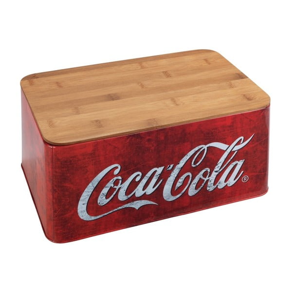 Raudona duonos dėžė su bambuko dangčiu "Wenko Coca-Cola World
