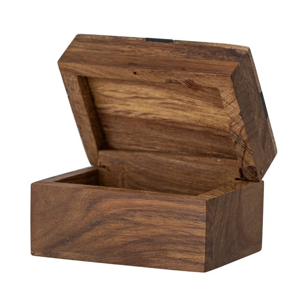 Dekoratyvinė iš medžio daiktadėžė rudos spalvos 6,5x4,5x4 cm Cemile – Bloomingville-image-2