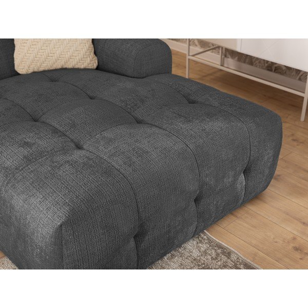 Tamsiai pilkos spalvos kampinė sofa (su dešiniuoju kampu/su gultu) Melva – Ropez-image-4