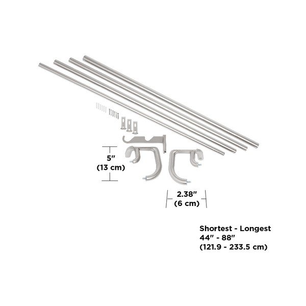 Ištraukiamas dvigubas nerūdijančio plieno užuolaidos strypas 224 - 366 cm Twilight - Umbra-image-4