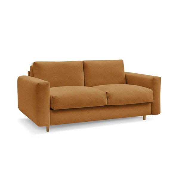 Garstyčių spalvos sofa miegojimui/sulankstoma 220 cm Cocoone – Bobochic Paris-image-2