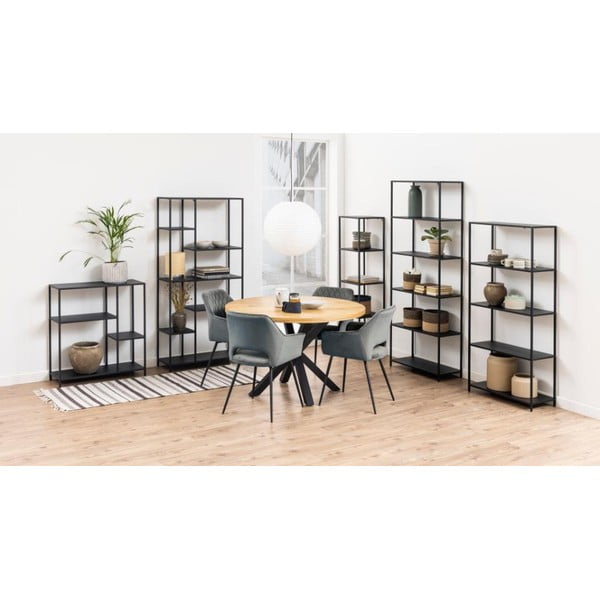 Iš metalo knygų spinta  juodos spalvos 80x86 cm Newcastle – Actona-image-1