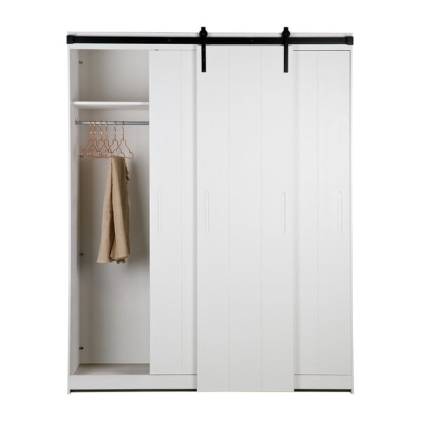 Baltos spalvos spintelės su stumdomomis durimis WOOOD Luuk-image-1