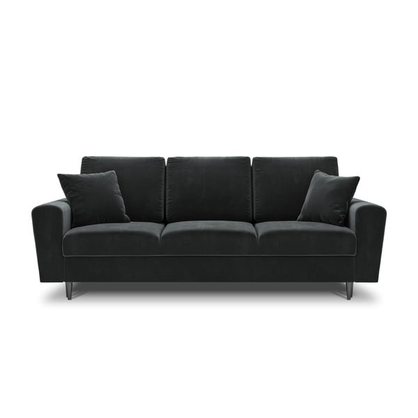 Tamsiai pilkos spalvos iš velveto sulankstoma/su sandėliavimo vieta sofa 235 cm Kyoto – Cosmopolitan Design