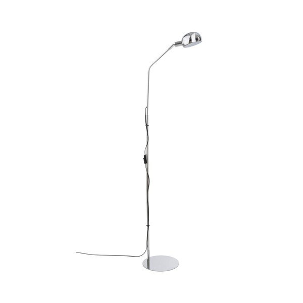 Blizgios sidabrinės spalvos iš metalo pastatomas šviestuvas su sulankstoma konstrukcija (aukštis 146 cm) Lincon – Jotex