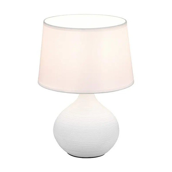 Baltos keramikos ir audinio stalinis šviestuvas Reality Martin, aukštis 29 cm-image-2