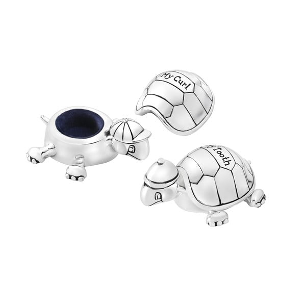 Iš metalo dėžutė pirmiems dantukams sidabrinės spalvos ø 8x3 cm Turtle – Zilverstad-image-2