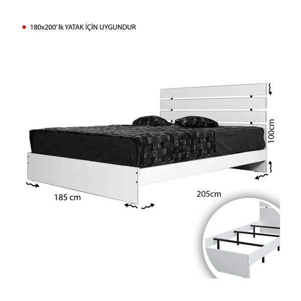 Balta dvigulė lova 180x200 cm Fuga - Kalune Design-image-4