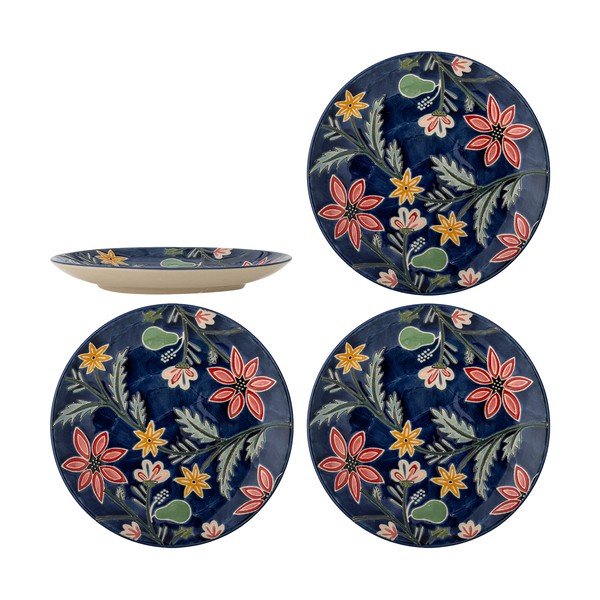 Tamsiai mėlynos spalvos desertinės iš akmens masės lėkštės 4 vnt. ø 20,5 cm Meredith – Bloomingville-image-4