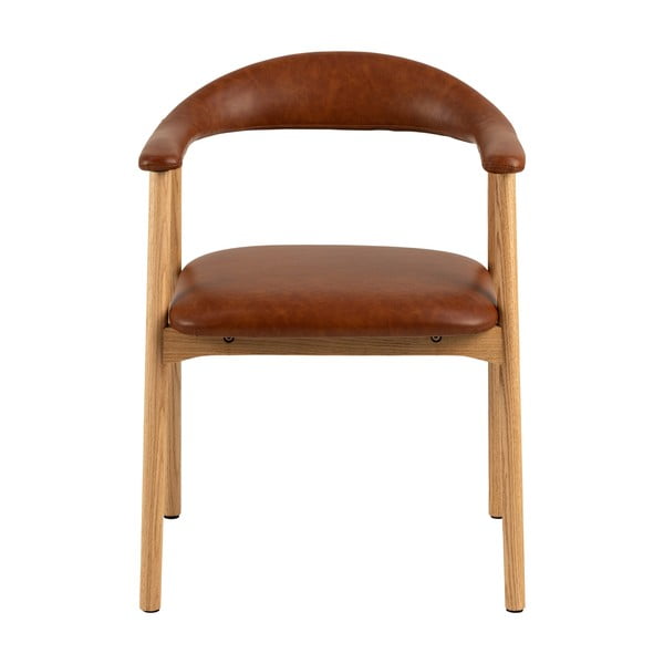 Iš dirbtinės odos valgomojo kėdė konjako rudos spalvos/natūralios spalvos Addi – Actona-image-4
