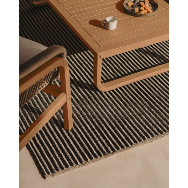 Lauko kilimas juodos spalvos/smėlio spalvos 160x230 cm Satanca – Kave Home-image-1