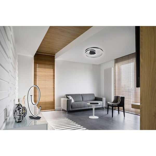 Lubinis šviestuvas juodos spalvos LED su balso kontrole/su mobiliųjų programų valdymu su metaliniu gaubtu Ciola – CINQUE-image-1