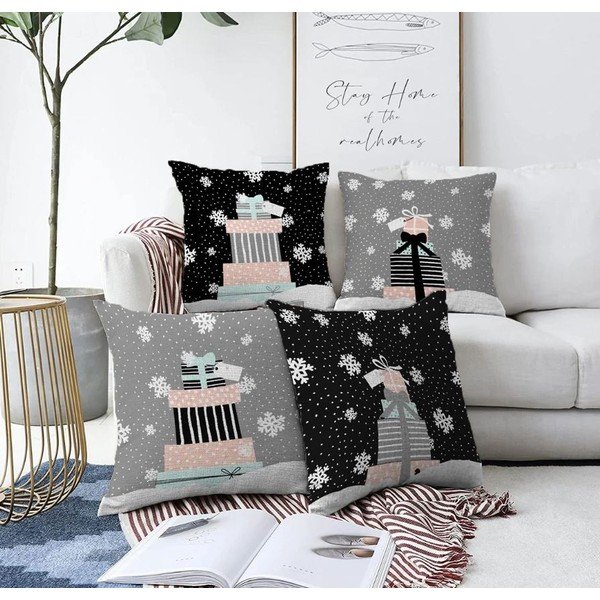 Dekoratyviniai pagalvių užvalkalai 4 vnt. su Kalėdų motyvu 43x43 cm Merry Christmas – Mila Home