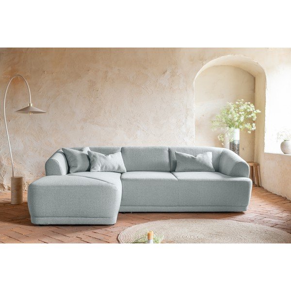 Kampinė sofa šviesiai pilkos spalvos – Miuform-image-1