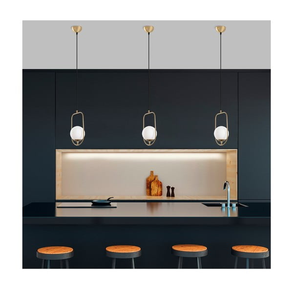 Kabantis šviestuvas auksinės spalvos su stiklo gaubtu Skew – Opviq lights-image-4