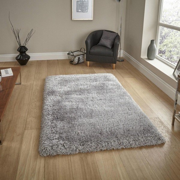 Pilkas rankomis siūtas kilimas Think Rugs Montana Puro Silver, 80 x 150 cm-image-1