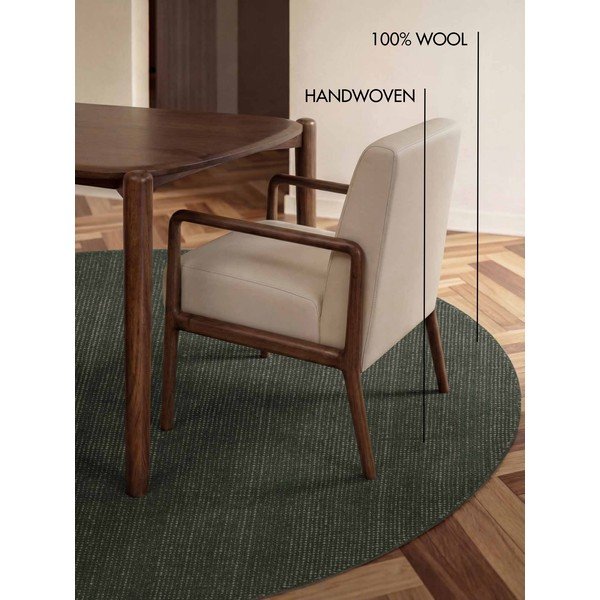 Rankų darbo tamsiai žalios spalvos iš vilnos apvalios formos kilimas ø 160 cm Greenwich – Ted Baker-image-4