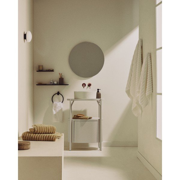 Baltos spalvos iš keramikos apvalios formos praustuvas ø 36 cm Ovara – Kave Home-image-2