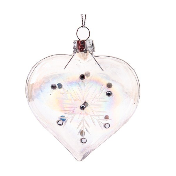 Iš stiklo eglutės papuošimas 8,5 cm Heart – Dakls