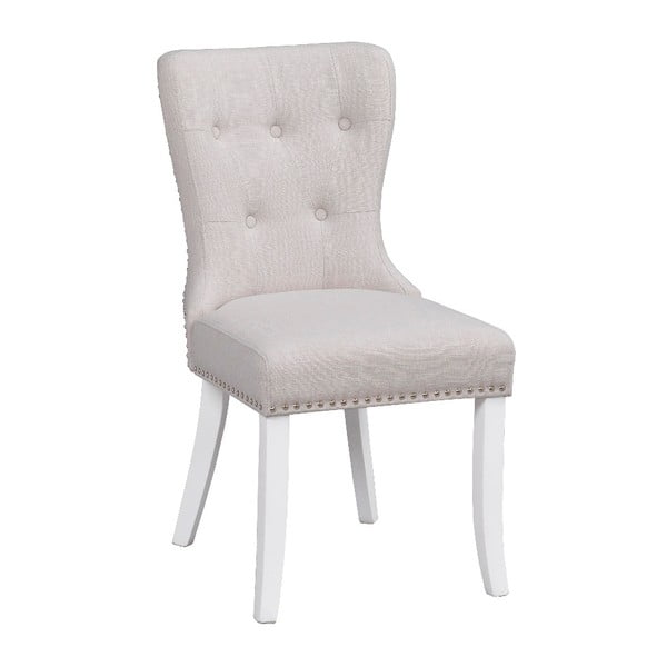Balta minkšta valgomojo kėdė su beržo konstrukcija Rowico Ina