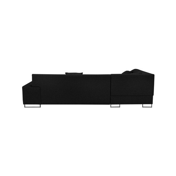 Juoda kampinė sofa-lova su kojomis "Cosmopolitan Design Orlando", dešinysis kampas-image-4