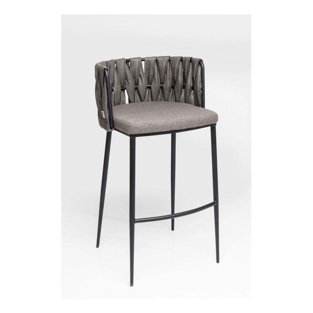 2 baro kėdžių rinkinys su pilku apmušalu ir buko medienos kojomis Kare Design