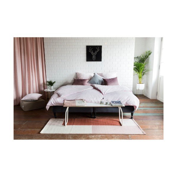 Dvigulis/itin ilgas antklodės užvalkalas rožinės spalvos iš egiptietiškos medvilnės 200x220 cm Peonia – WeLoveBeds-image-3