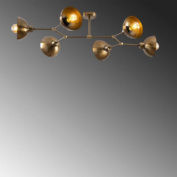 Lubinis šviestuvas auksinės spalvos 52x102 cm su metaliniu gaubtu Dram – Opviq lights-image-3