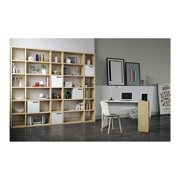 Šviesiai ruda knygų spinta TemaHome Pombal, aukštis 224 cm-image-3