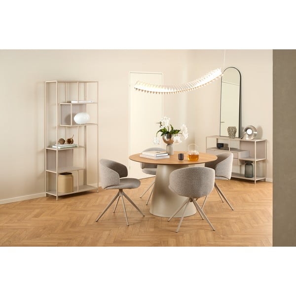 Apvalios formos valgomojo stalas su ąžuolo dekoro stalviršiu ø 120 cm Soli – Actona-image-1