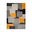 Pilkos ir oranžinės spalvos kilimas Universal Leo Square, 140 x 200 cm