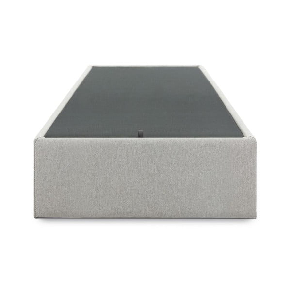 Pilkos spalvos viengulė lova audiniu dengta su sandėliavimo vieta 90x190 cm Matters – Kave Home