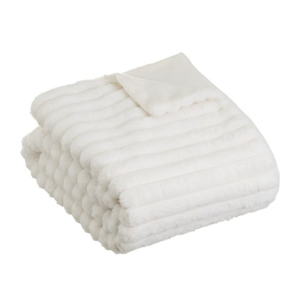 Baltos spalvos iš mikropliušo antklodė ir pledas 130x160 cm Fur Velvet – Casa Selección