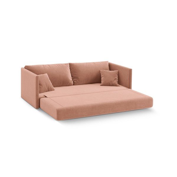 Rožinės spalvos sulankstoma sofa iš velveto 209 cm Shannon – Cosmopolitan Design-image-2