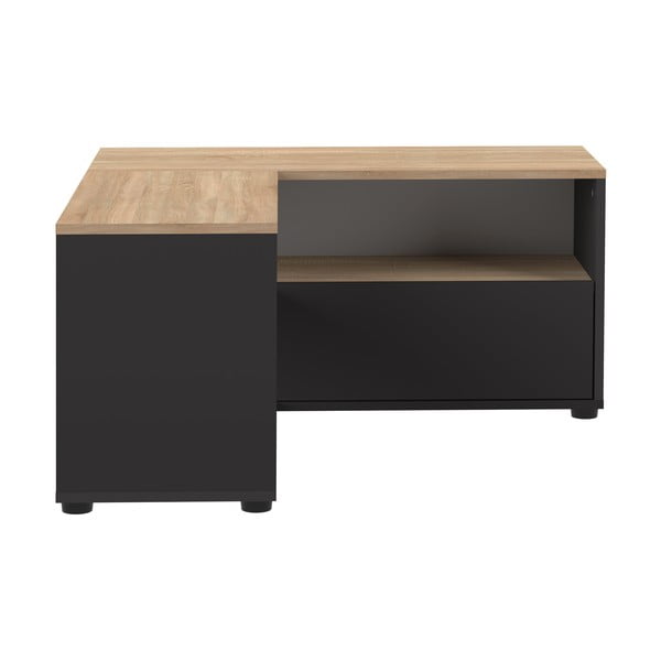 TV spintelė juodos spalvos/natūralios spalvos iš ąžuolo 90x45 cm Angle – TemaHome-image-4