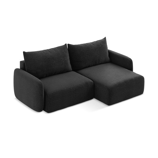 Juodos spalvos sulankstoma/su sandėliavimo vieta kampinė sofa (su dešiniuoju kampu) Kalena – Makamii-image-4